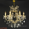 Hot selling iron large hanging candle chandelier glass lighting	85152